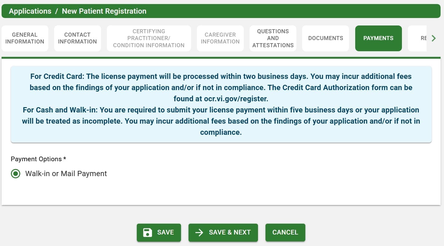 Payment page