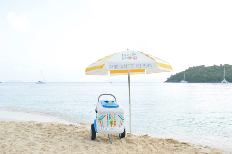 Ice Pop Push Cart on Beach